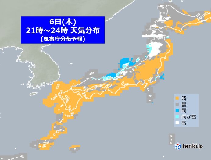 日本海側　6日の日中は晴れ間あり　今夜から7日朝は再び広く雪に　雷を伴う所も