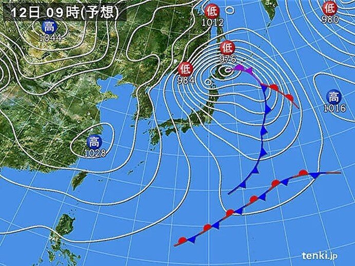 12日～14日頃　冬型の気圧配置　強い寒気　大雪・暴風雪の恐れ