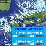 中国地方　14日の昼前にかけて鳥取県を中心に大雪の恐れ　風も強まり荒れた天気に
