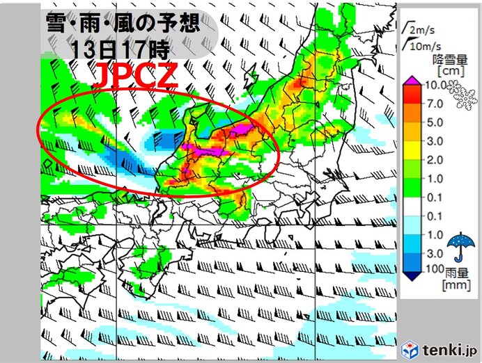 「JPCZ」で北陸は市街地でも大雪　標高の高い所は24時間予想降雪量80センチ