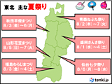 夏祭り真っ盛り　暑さと天気は?　東北