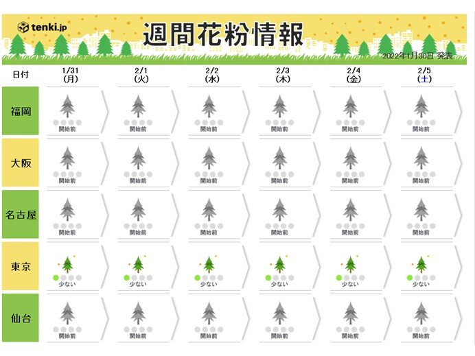 立春の頃から強い寒気　雪の見通し　スギ花粉の飛散開始まもなく　花粉症対策を_画像