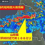 山形県で記録的短時間大雨情報