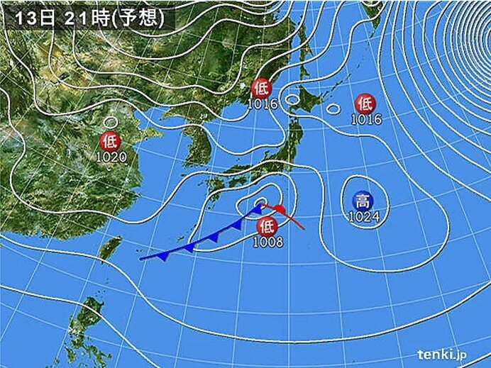 沖縄、九州から関東の天気