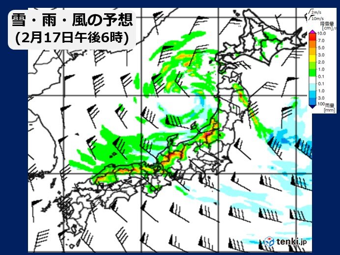 こんやにかけて平地でも大雪の恐れ