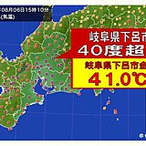 岐阜県下呂市金山で41.0℃