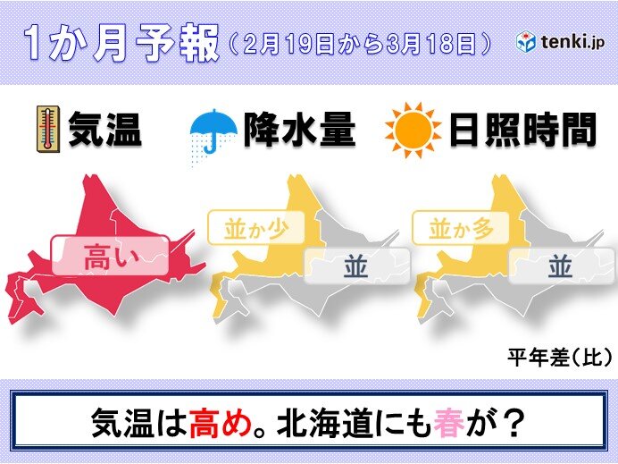 北海道の1か月予報　週明け月曜日は猛ふぶきの恐れ