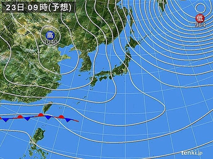 22日(火)から28日(月)　冬型続くが後半は緩む