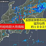 今度は長野県で記録的短時間大雨情報