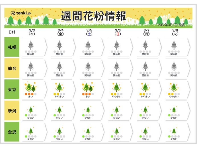 西日本はスギ花粉のピーク