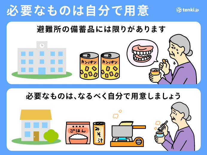 いざという時のために自分に必要なものは?　避難所の備蓄品には限りがある
