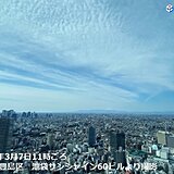 東京都心の空にうろこ雲　あす8日にかけてゆっくり下り坂へ