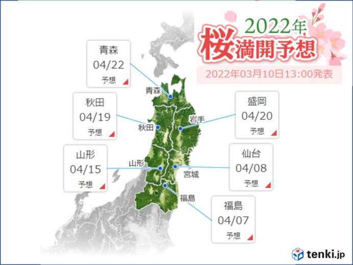 サクラは平年より早い開花・満開へ