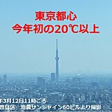 東京都心　今年初めて　最高気温20℃以上