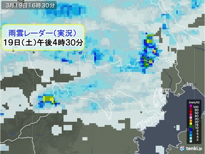 東京23区で雨降り出す　夜にかけて一時雨や雷雨の所も