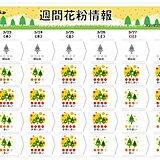 23日(水)から再び花粉大量飛散　雪や雨がやむ関東など　連日「非常に多い」予想