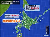 北海道　強い南西風で気温上昇　最大瞬間風速　宗谷岬で24.0メートル