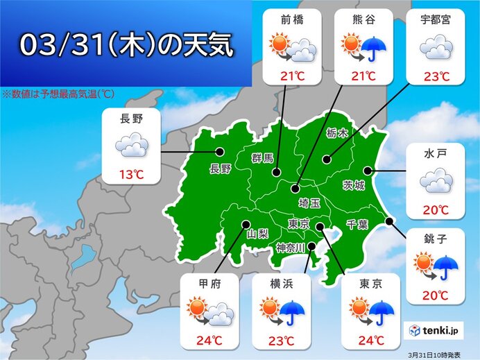 昼間は上着が必要ないほどの暖かさ