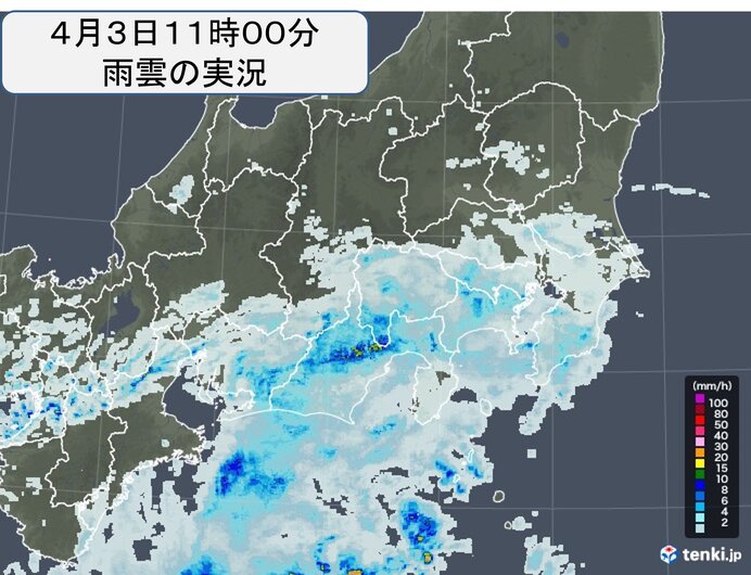 東海や関東に雨雲 今夜にかけて冷たい雨が続き 花冷えに 気象予報士 日直主任 22年04月03日 日本気象協会 Tenki Jp