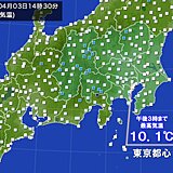 関東は花冷え続く　東京都心3日連続15℃に届かず　4月としては7年ぶり