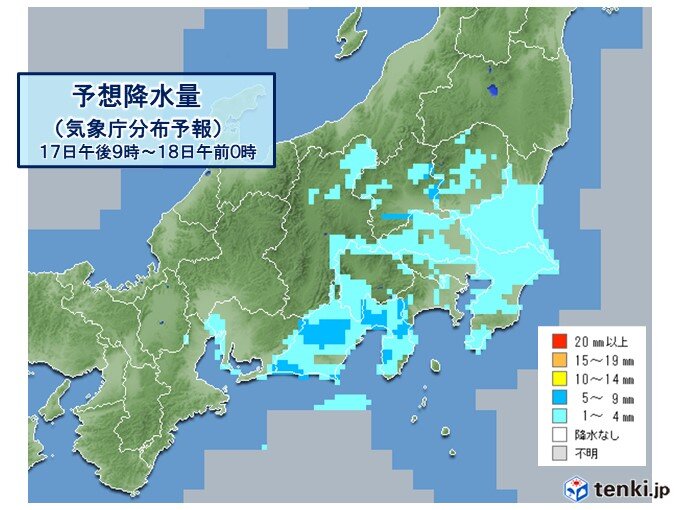 関東北部も一部で雨に