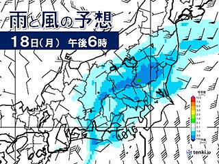 あす18日　東海・関東は再び雨に　降り出すタイミングに注意　大阪は夏日に迫る