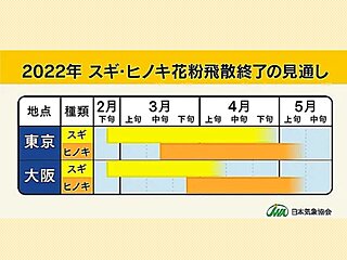 今シーズンのスギ・ヒノキ花粉　まもなくシーズン終了　東京・大阪はGWまで対策を