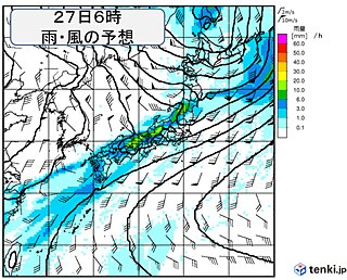 26日(火)～27日(水)　北海道から九州で荒天の恐れ　土砂降りや横殴りの雨も