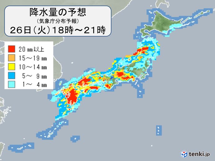 きょう26日～27日　九州から東北は局地的に滝のような雨　北海道は荒天　ピークは