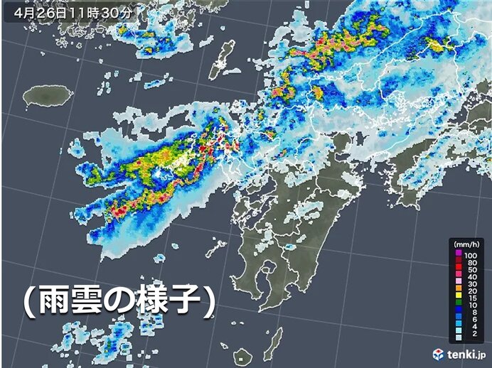 九州 26日梅雨時のような大雨に警戒 雨のピークは?(気象予報士 山口 久美子 2022年04月26日) - tenki.jp