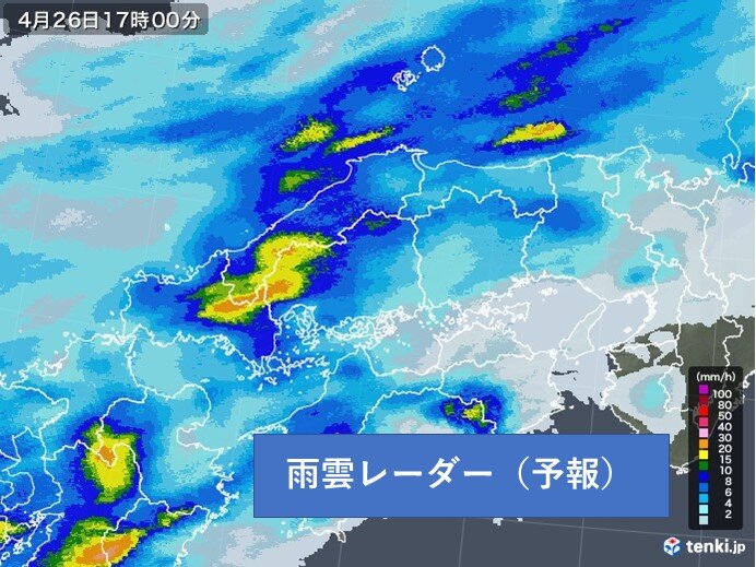 局地的に激しい雨や非常に激しい雨の可能性も