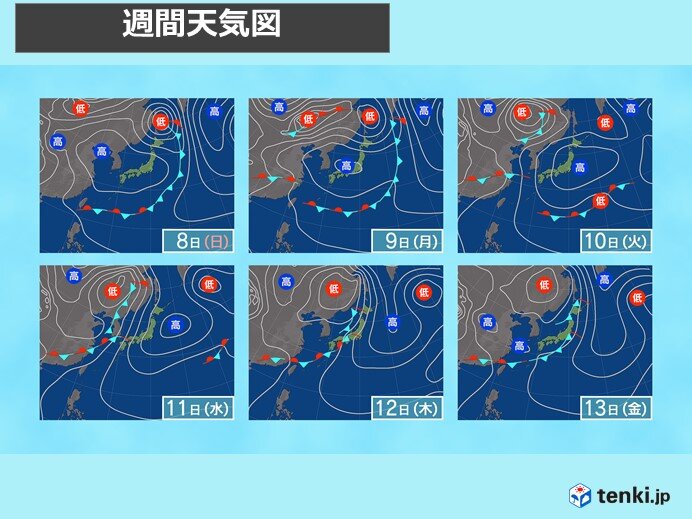 水曜日以降　天気下り坂に