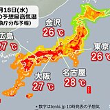 各地で気温上昇　東京都心は4日ぶり　大阪は1週間ぶりの夏日か　暑さ対策を