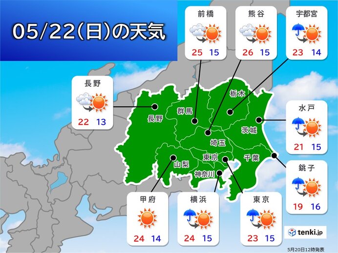 22日　午後は次第に天気が回復