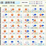 27日にかけて　明け方　月が惑星に接近　梅雨入り前の晴れ　星空観察のチャンスあり