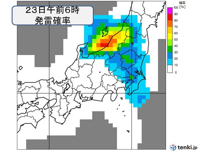 北陸や関東付近　強い雨や雷雨に注意
