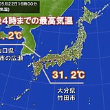 九州・中国地方など30℃超も　今年最も高く　週中頃は北海道も汗ばむくらいに