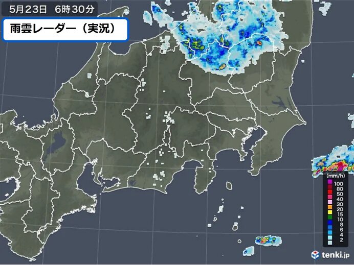 関東北部　朝まで局地的に　雨雲・雷雲が発達