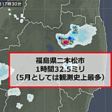 福島県などに発達した雨雲　今夜もしばらく急な激しい雨、落雷、竜巻などの突風に注意