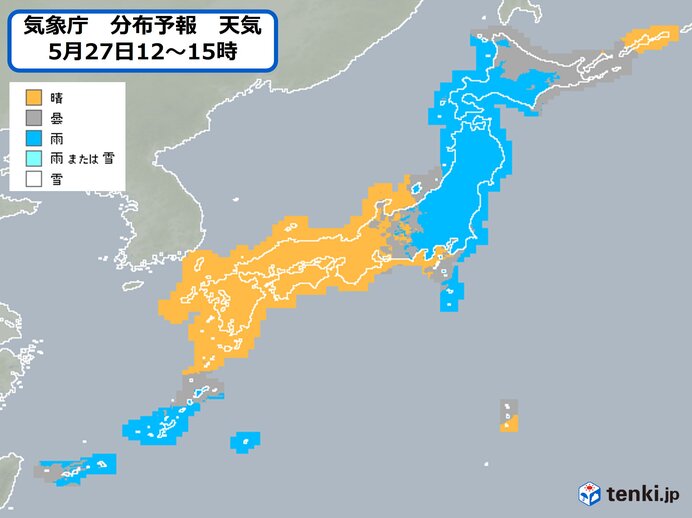 あす27日昼過ぎの天気は?