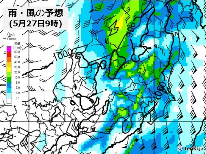 関東　あす27日(金)　朝の通勤・通学の時間　局地的に激しい雨や落雷、突風に注意