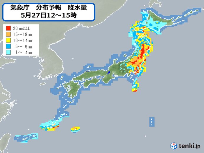 太平洋側で大雨　東日本は27日　北日本28日にかけて　土砂災害などに注意・警戒