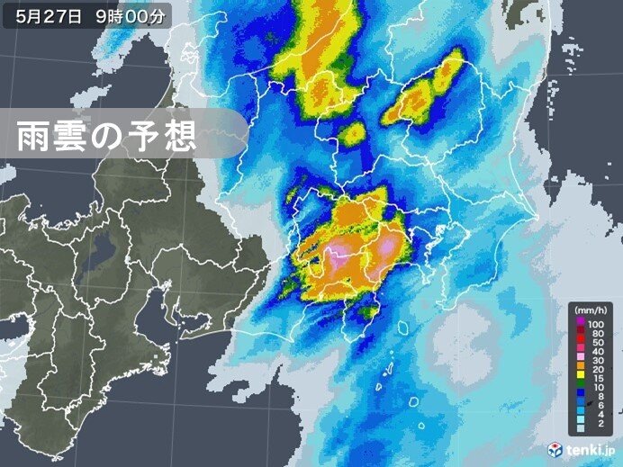 関東甲信　大気の状態が非常に不安定　大雨の恐れ　突風などにも注意