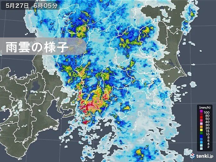 27日(金)の関東甲信　夕方にかけて雨　所々で雷雨や激しい雨　大雨の恐れ