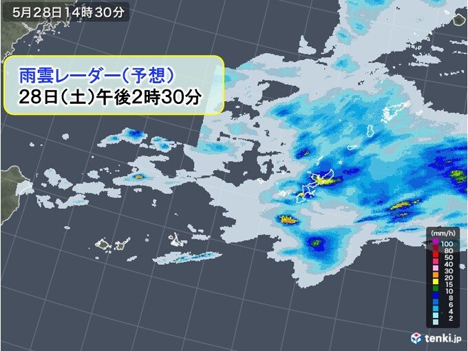 沖縄本島地方でも非常に激しい雨の恐れ