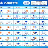 2週間天気　5日(日)～6日(月)　九州から関東で大雨のおそれ　暑さは収まる