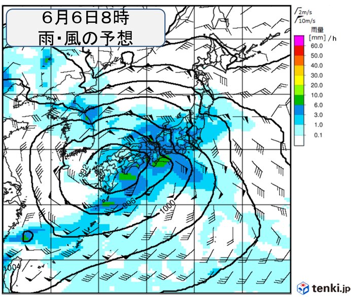 週間予報　5日(日)～6日(月)は太平洋側を中心に大雨の恐れ　関東など気温急降下