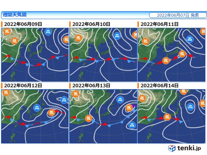 梅雨前線 6月中旬に本州まで北上 6月終わりには盛夏のような気圧配置になる可能性(気象予報士 白石 圭子 2022年06月07日) - 日本気象協会  tenki.jp