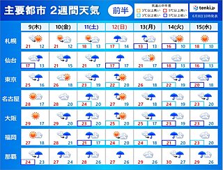 2週間天気　沖縄で梅雨空　関東は梅雨の晴れ間も　来週は各地で梅雨入りへ