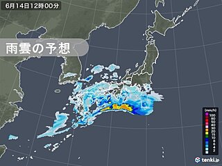 きょう14日(火)　梅雨前線が本州の南に停滞　九州～関東は雨　昼間もヒンヤリ
